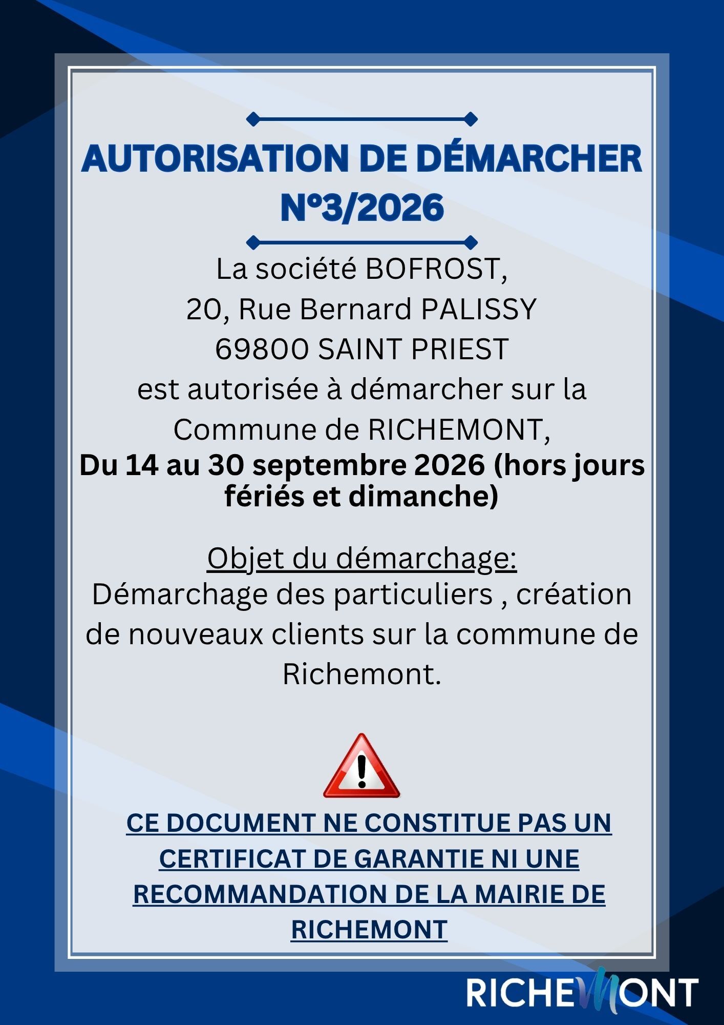 AUTORISATION DEMARCHAGE 3