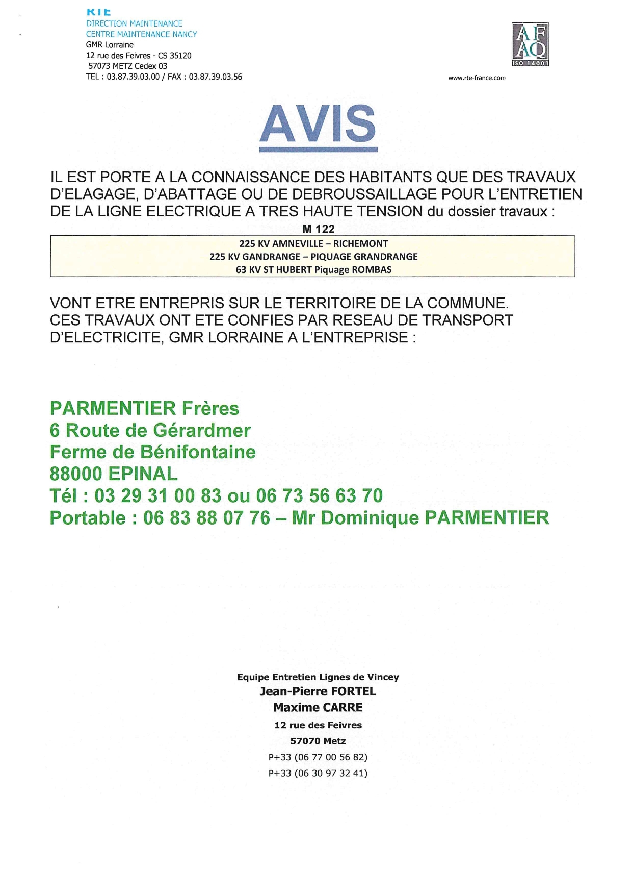 AVIS RTE